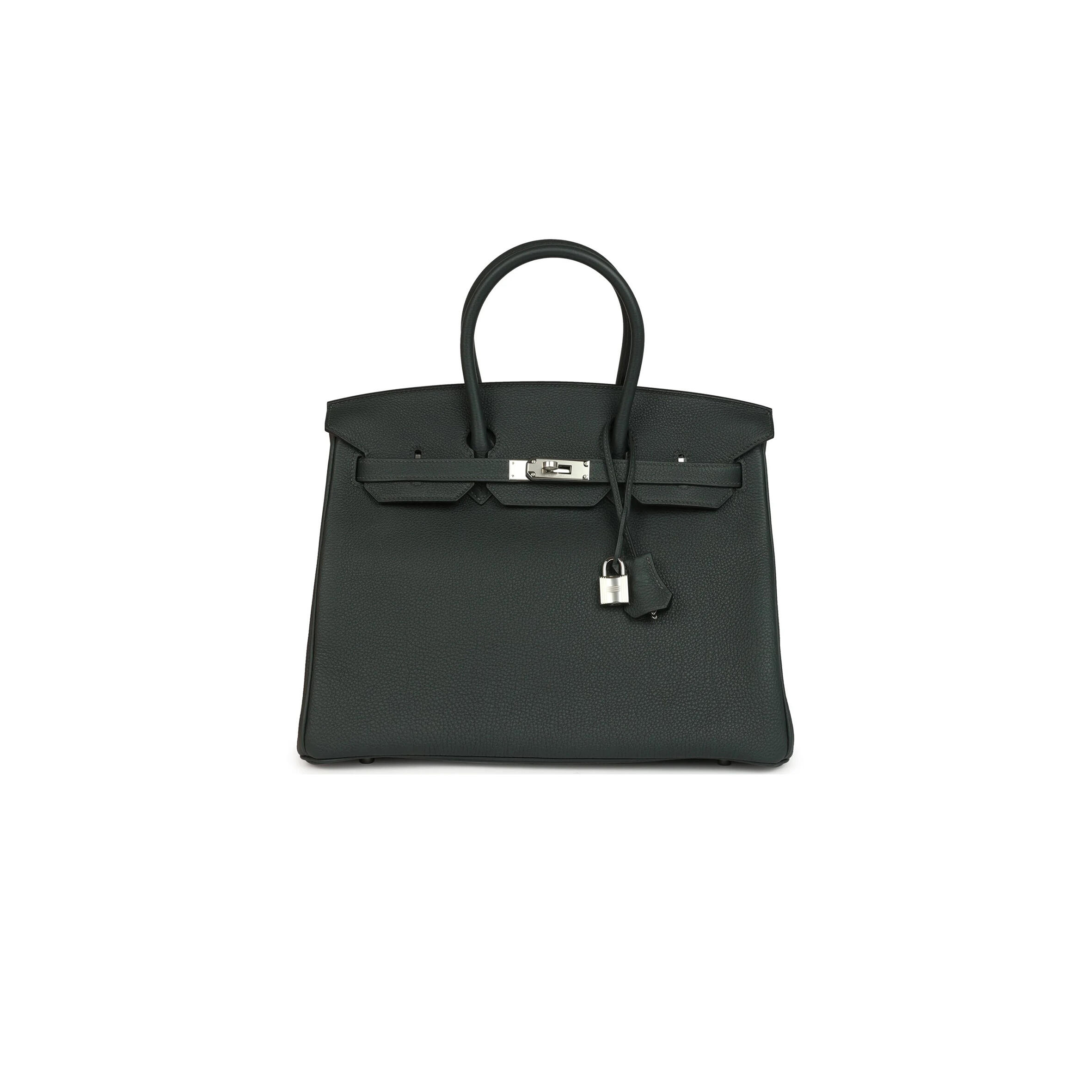 H**mes MASTER BIRKIN 35 VERT FONCE TOGO PALLADIUM HARDWARE (35*25*18cm)